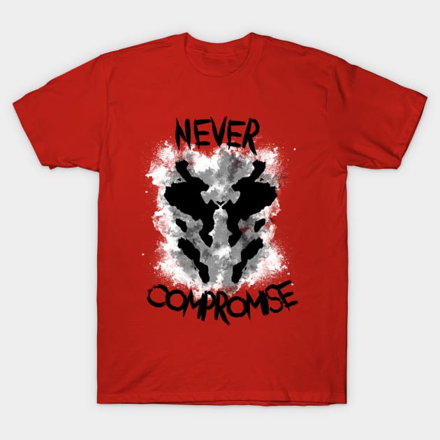 Never Compromise Rorschach T-Shirt by SaverioOste